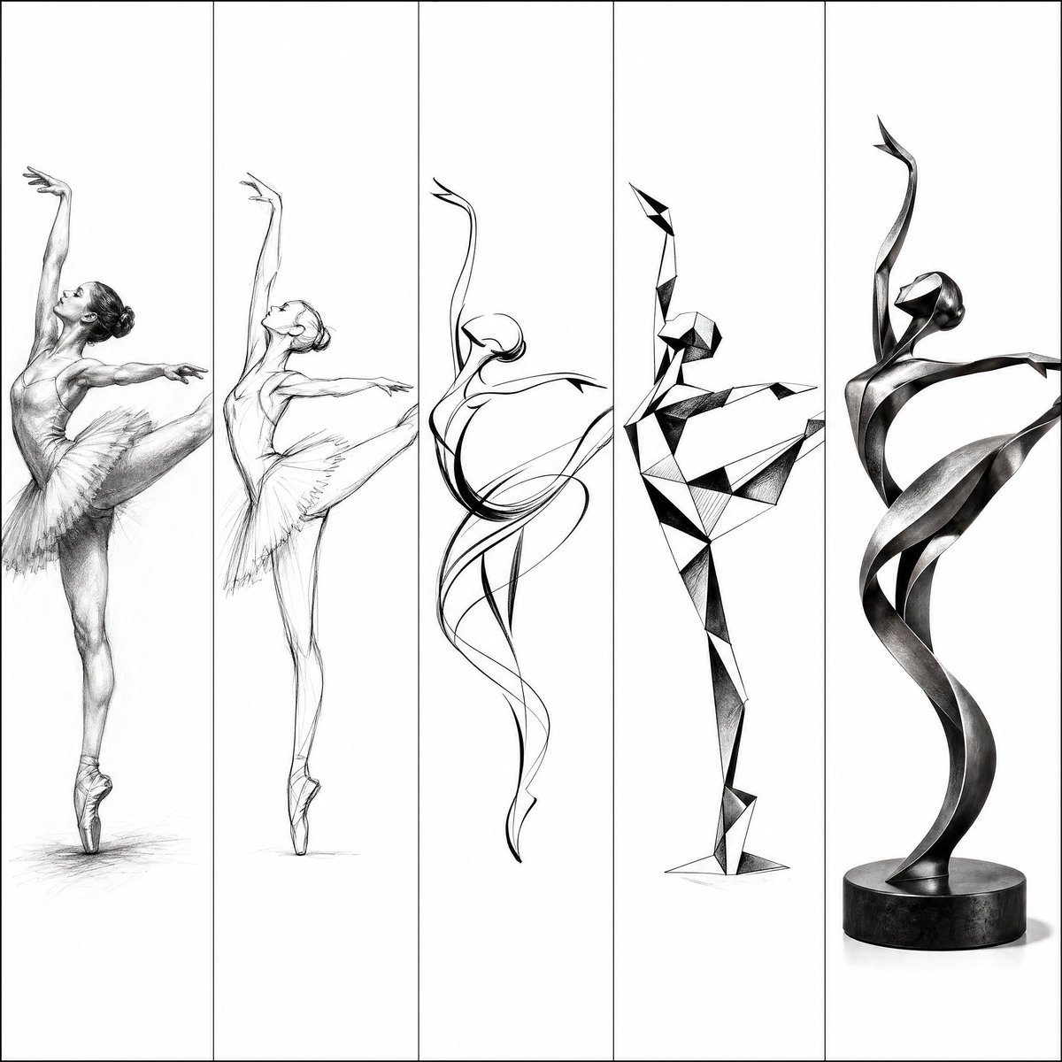 Artistic Progression Ballerina Sculpture example image
