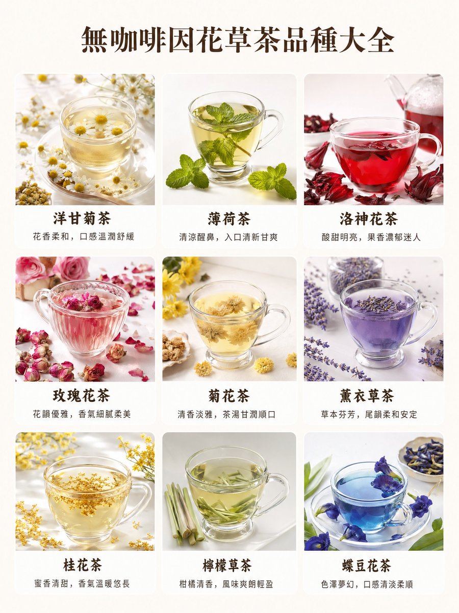 Caffeine-Free Herbal Tea Chart example image