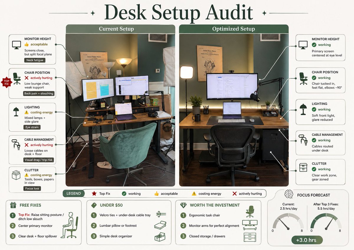 Desk Setup Audit Infographic example image