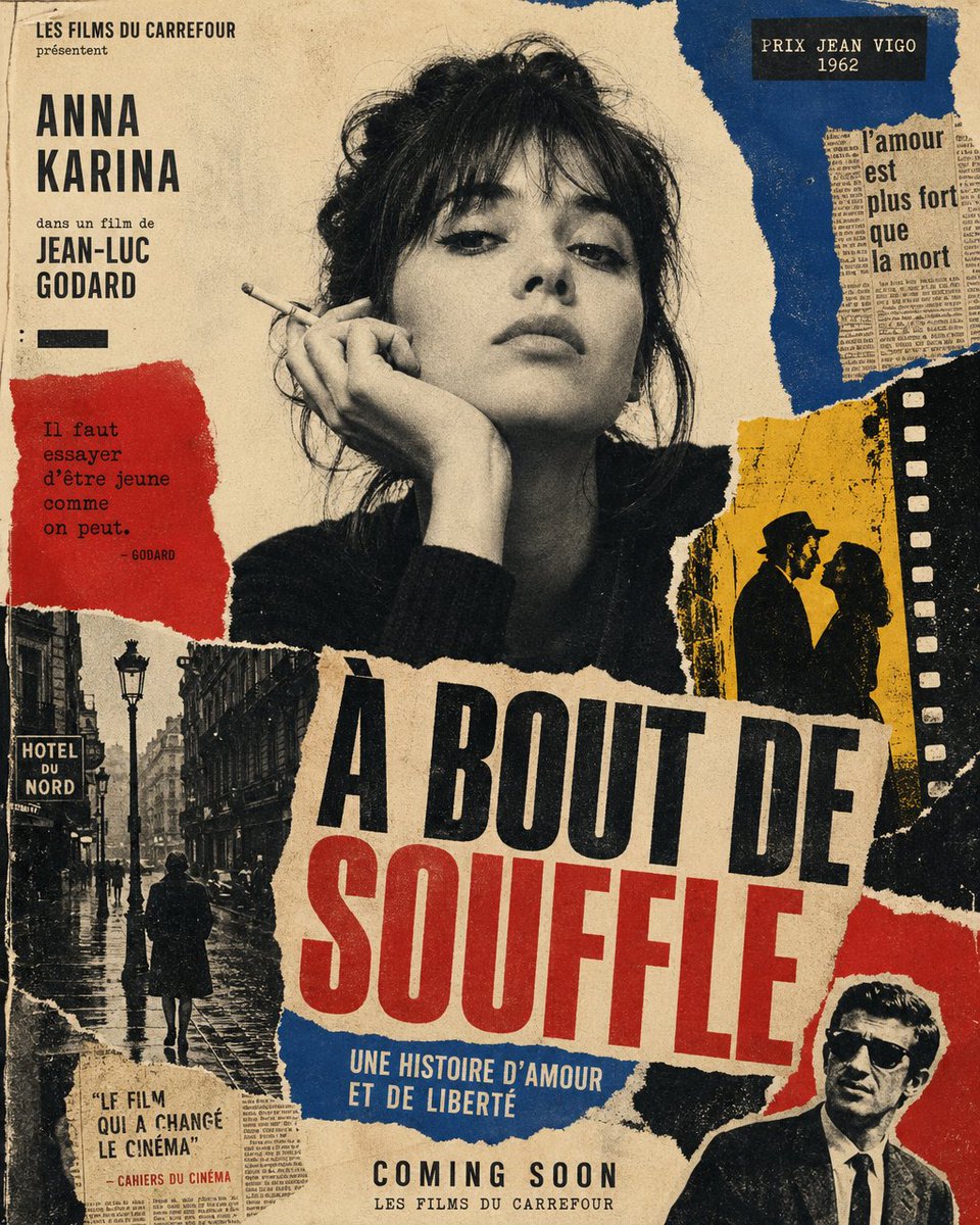 French New Wave Torn Poster Collage example image