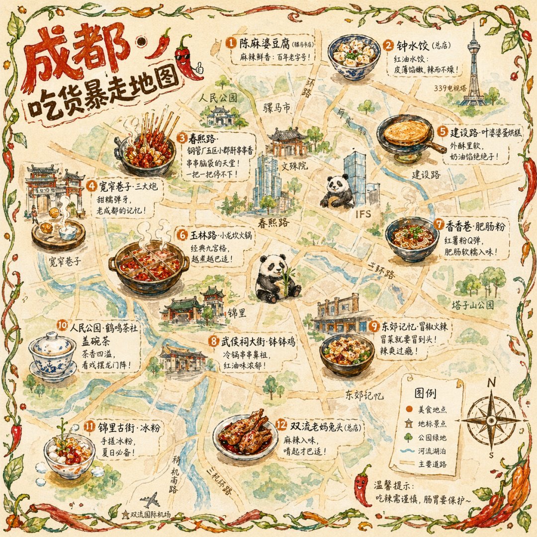 Illustrated City Food Map example image