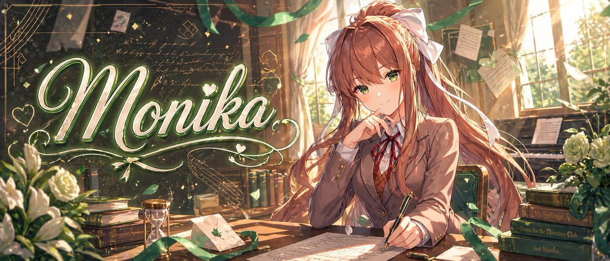 Monika Anime Banner Illustration example image