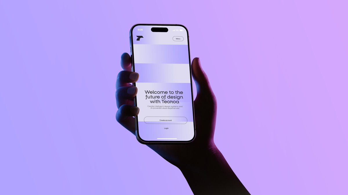 Neon Hand Holding Smartphone Mockup example image