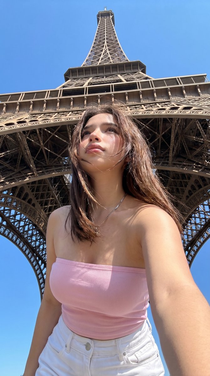 Paris Eiffel Tower Vacation Selfie example image