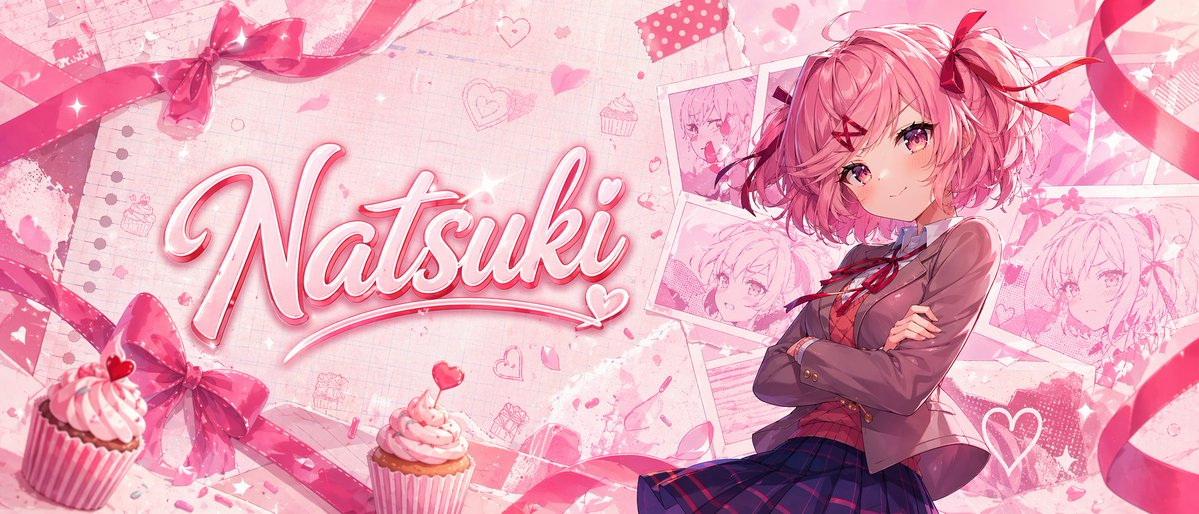 Pink Anime Natsuki Banner example image