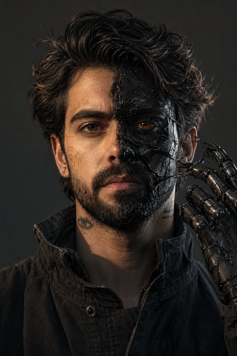 Surreal Resin-Split Portrait example image