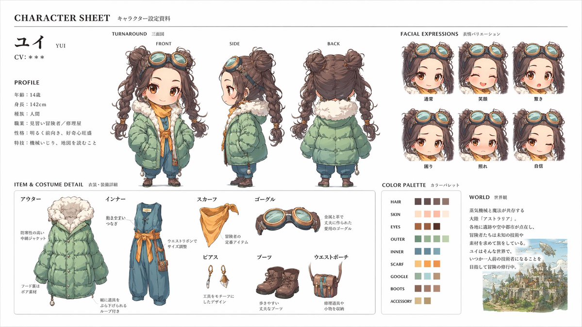 Official Character Sheet (JP) example image