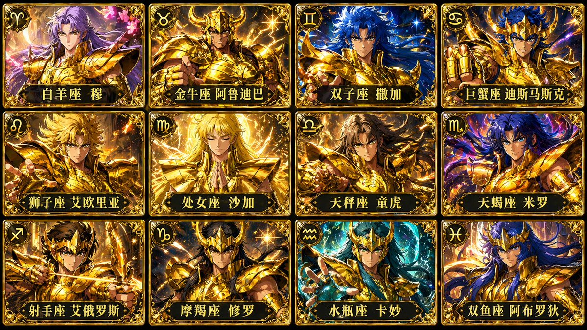 Saint Seiya Gold Saints Card Grid example image