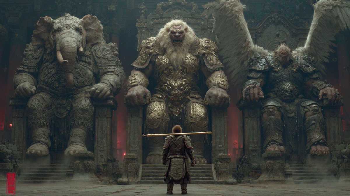 Lion Camel Ridge Dark Myth Scene example image