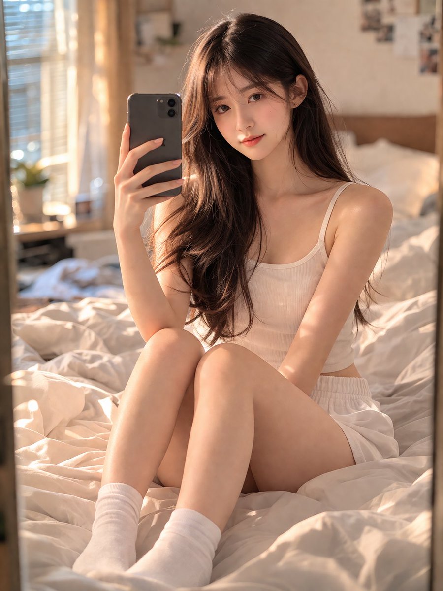 Mirror Selfie Bedroom Portrait example image