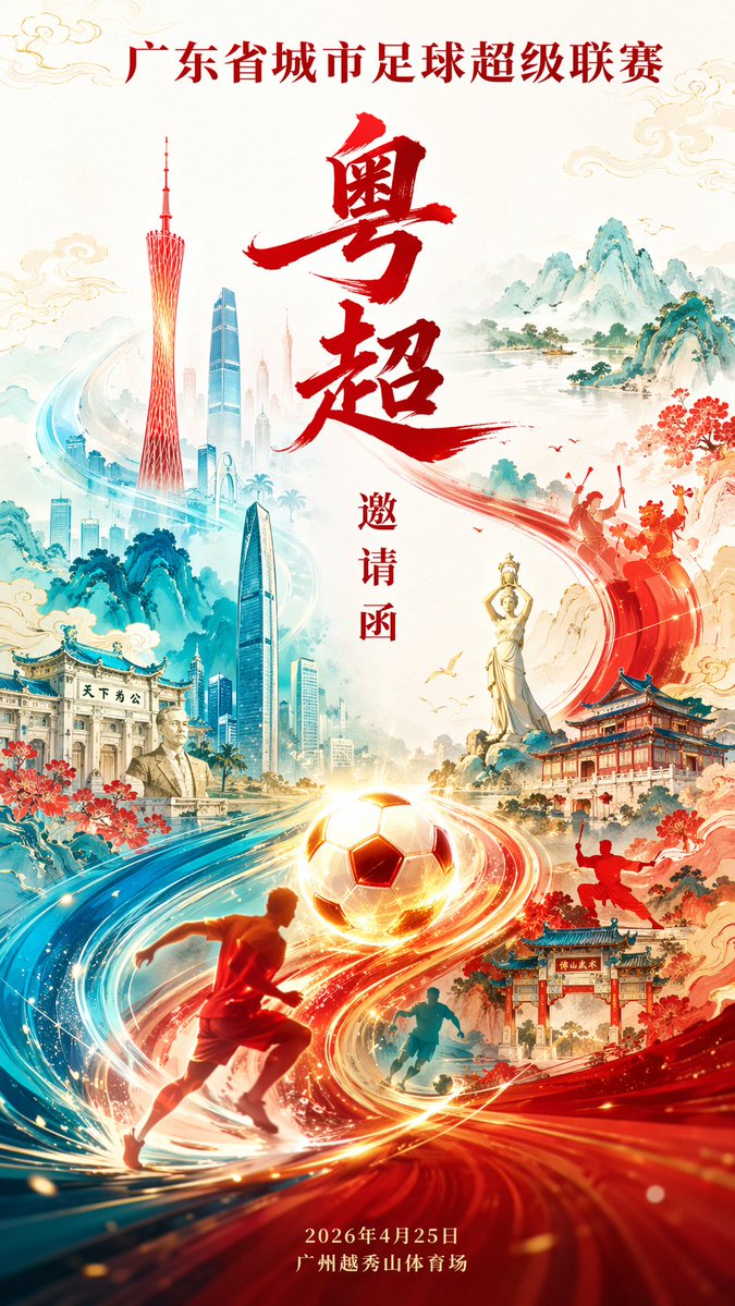 Guangdong Super League Invitation Poster example image