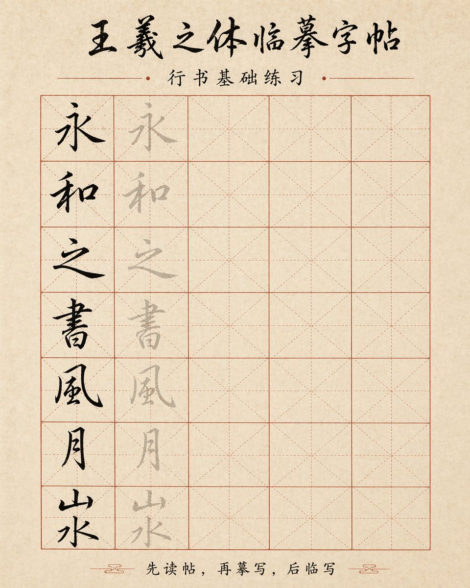Calligraphy Copybook Sheet example image