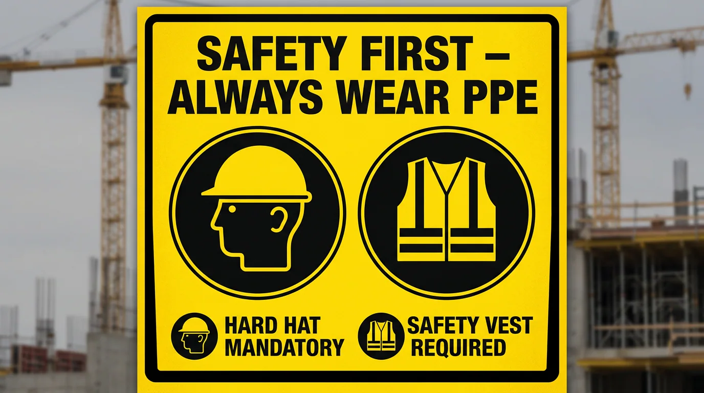 Construction Safety Instruction Poster example image