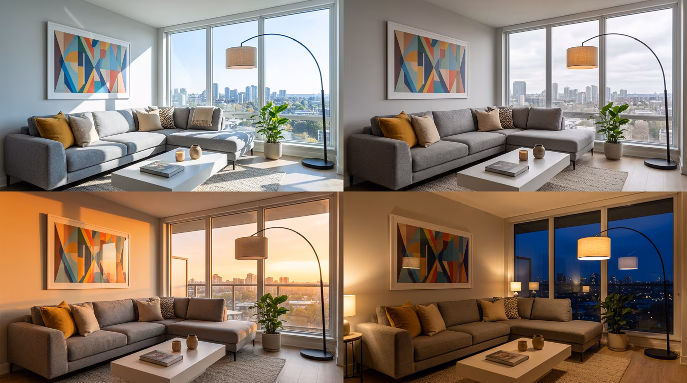 Living Room Lighting Condition Grid example image