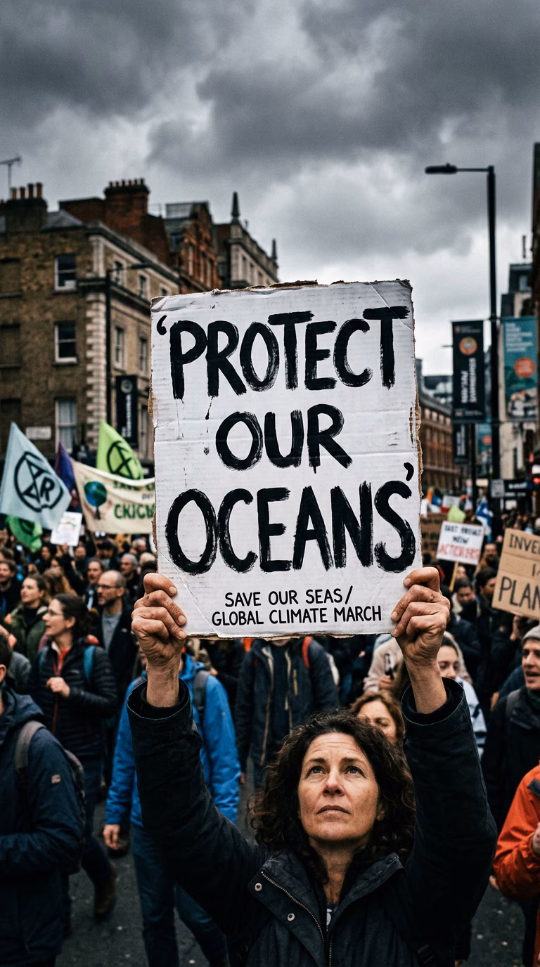 Protect Our Oceans Protest Sign example image